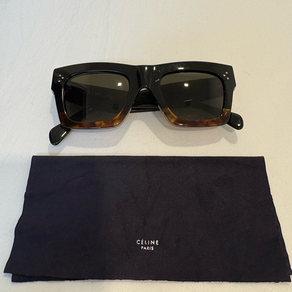 Céline Two-Tone Square Sunglasses - Black & Tortoiseshell- Model CL 41054